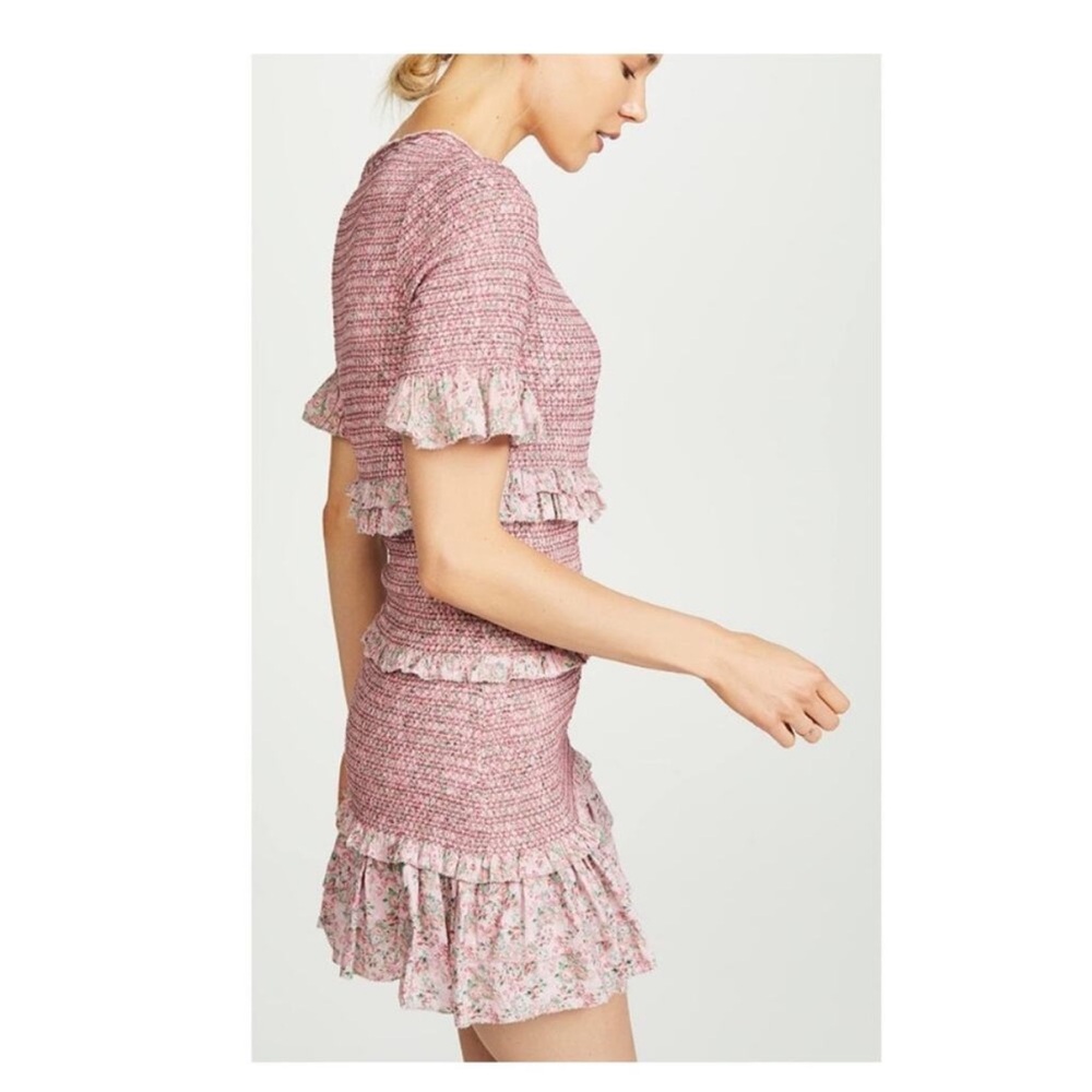 LoveShackFancy Aveline Smocked Flutter Mini Dress - Picture 3 of 13